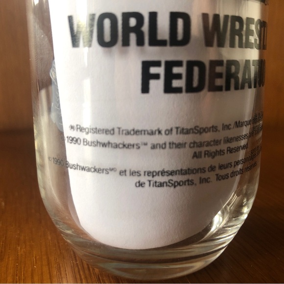 WWF Bushwackers Glass c.1990 - in Perfect Vintage Condition 💪🏻 Luke & Butch - Picture 2 of 7